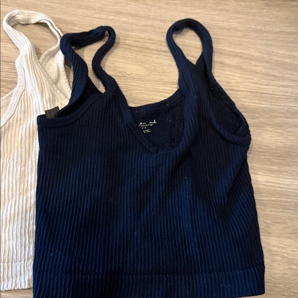 Set of Three out From Under Ribbed Tank Tops in Pink, White, and Navy - Picture 2 of 4